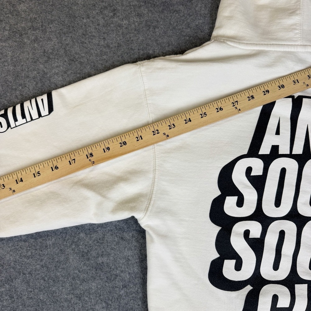 Anti Social Social Club ASSC Block White Hoodie Sweatshirt Mens Small S - Picture 8 of 8